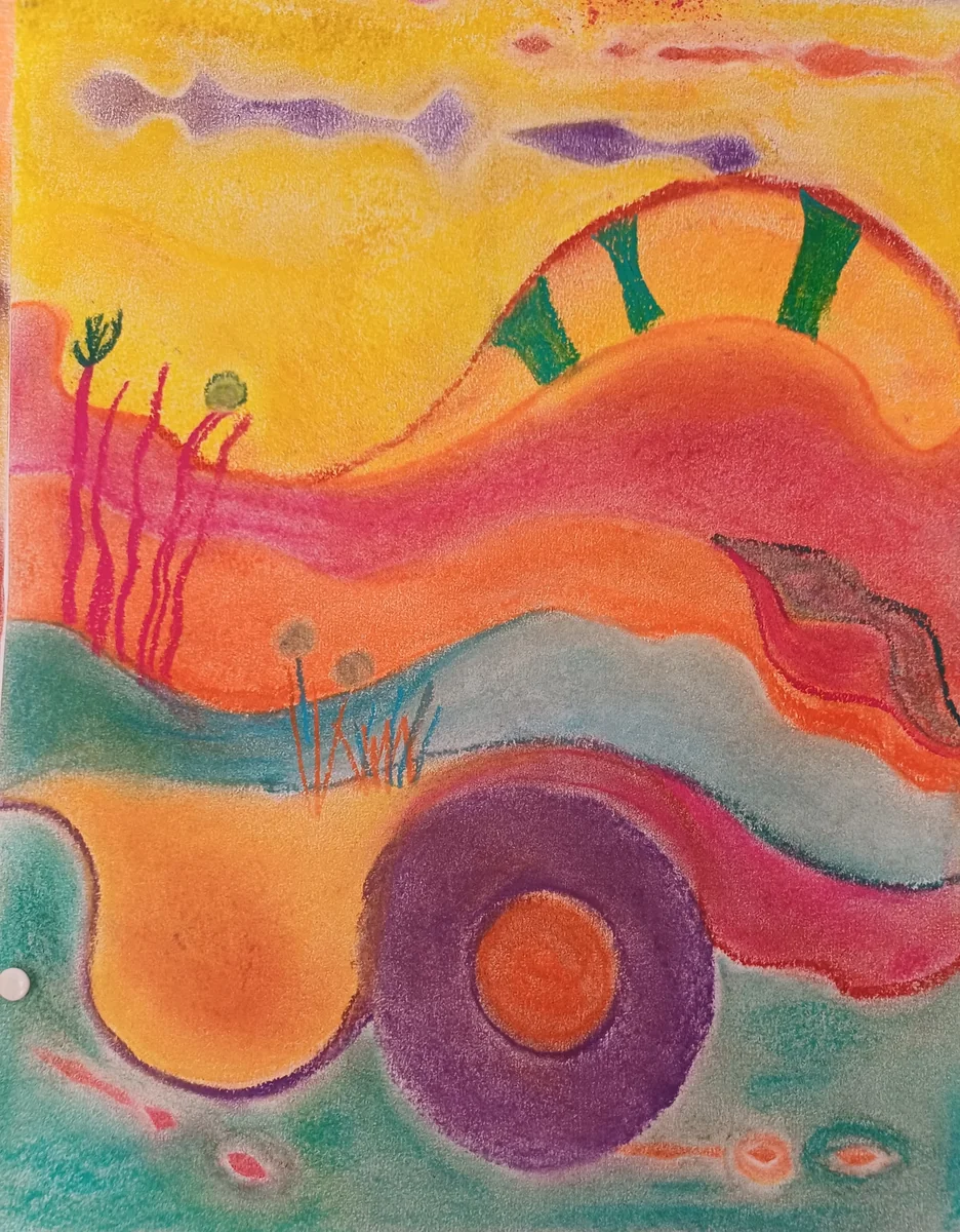 Abstracts, EM-004 — Pastel on paper
