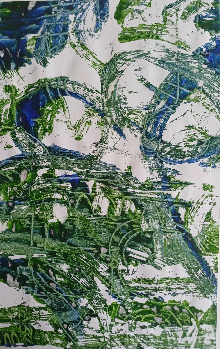 Nature & landscapes, EM-035 — Monotype with acrylic on paper