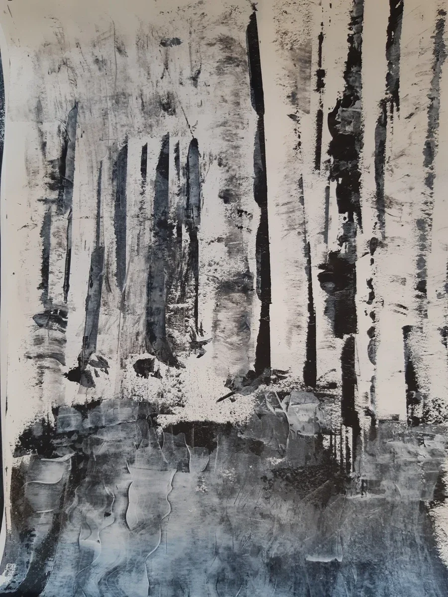 Nature & landscapes, EM-038 — Chinese ink and acrylic on paper