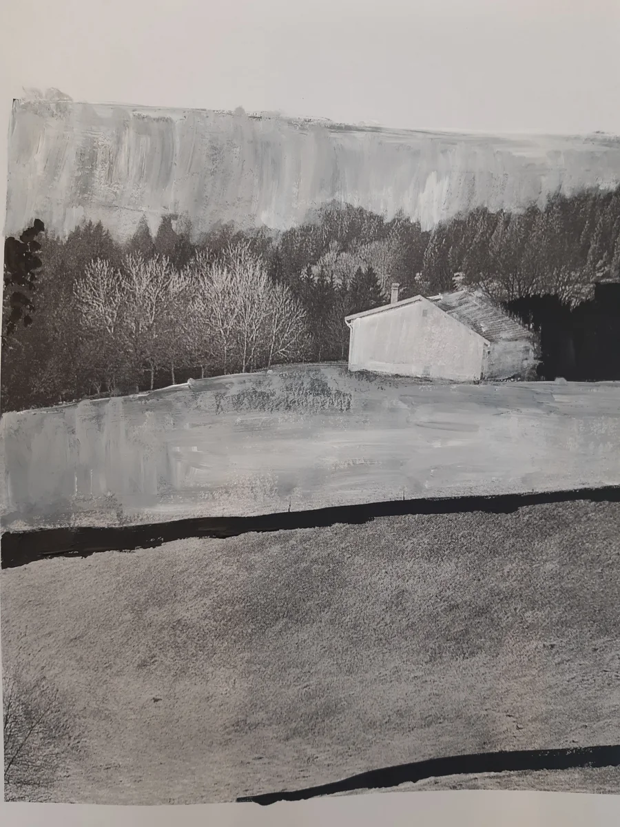 Nature & landscapes, EM-041 — Painted picture with acrylic on paper