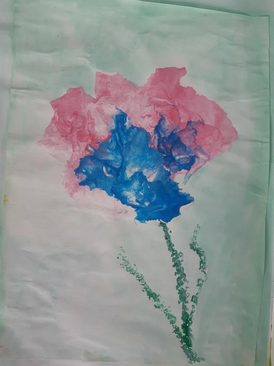 Nature & landscapes, EM-043 — Acrylic with plastic on paper