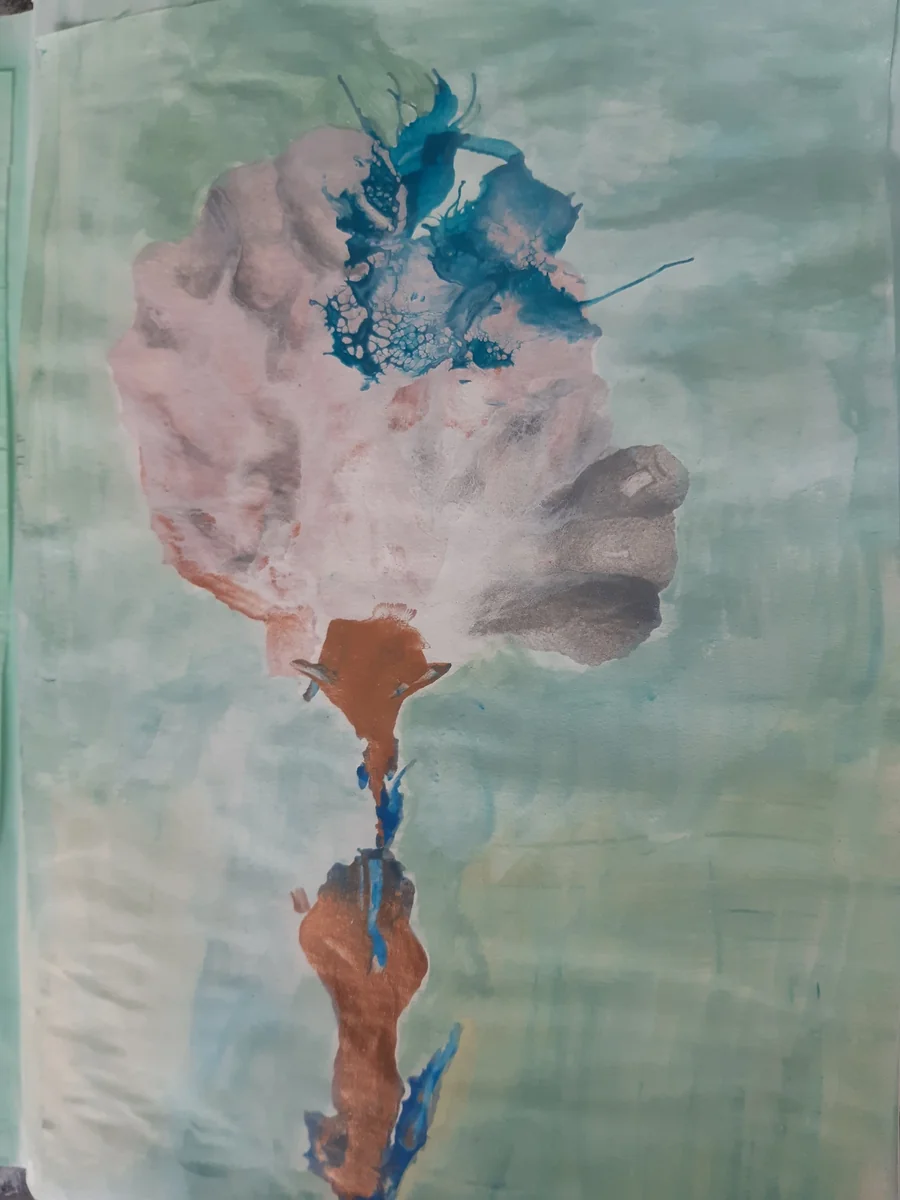 Nature & landscapes, EM-044 — Acrylic with plastic on paper