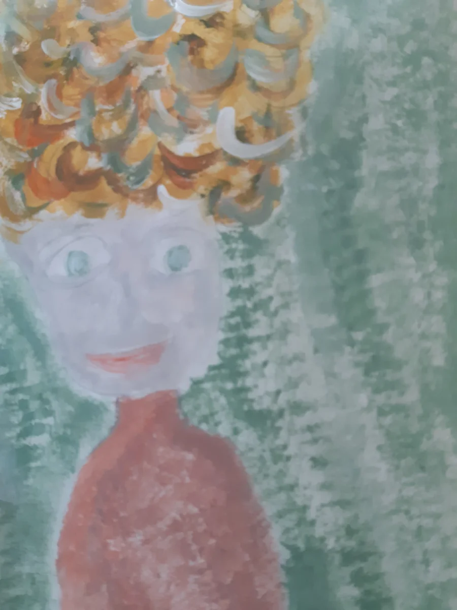 Human figures, EM-074 — Pencil and acrylic on paper