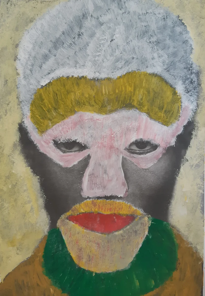 Human figures, EM-079 — Painted picture with acrylic on paper