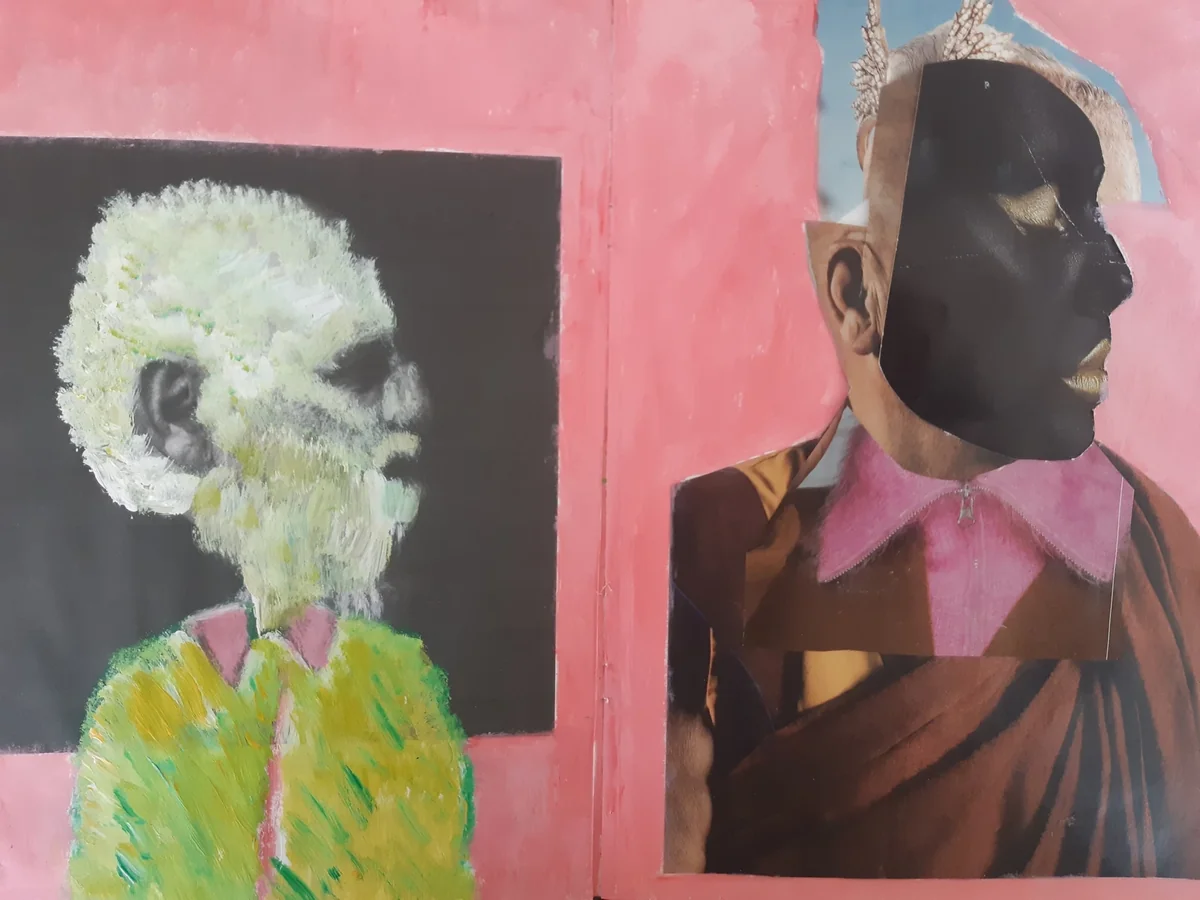 Human figures, EM-080 — Painted pictures with acrylic on paper