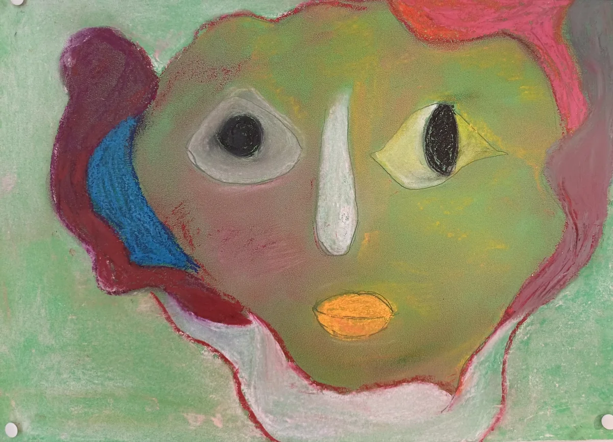 Human figures, EM-101 — Pastels on paper