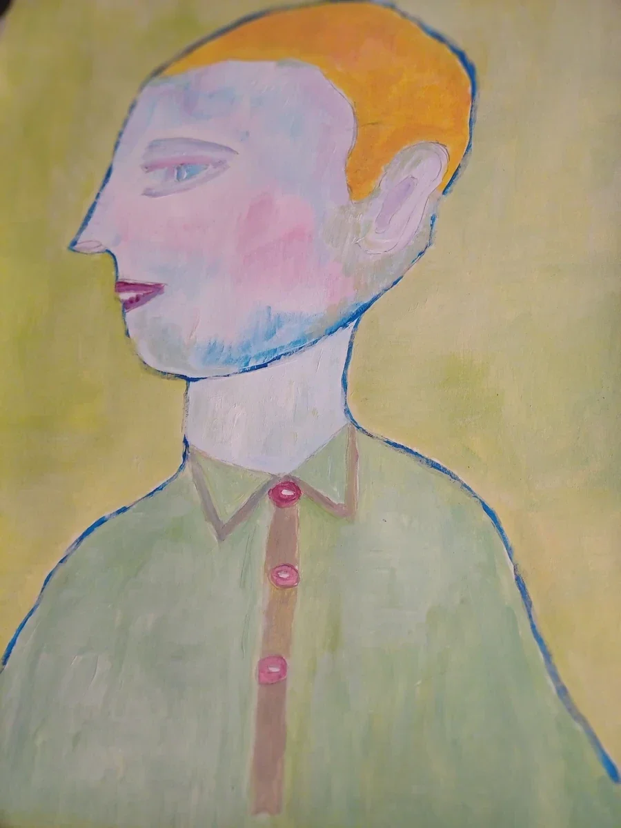 Human figures, EM-111 — Acrylic on cardboard