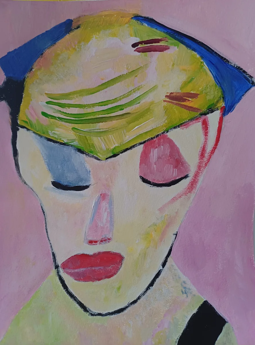 Human figures, EM-112 — Acrylic on cardboard