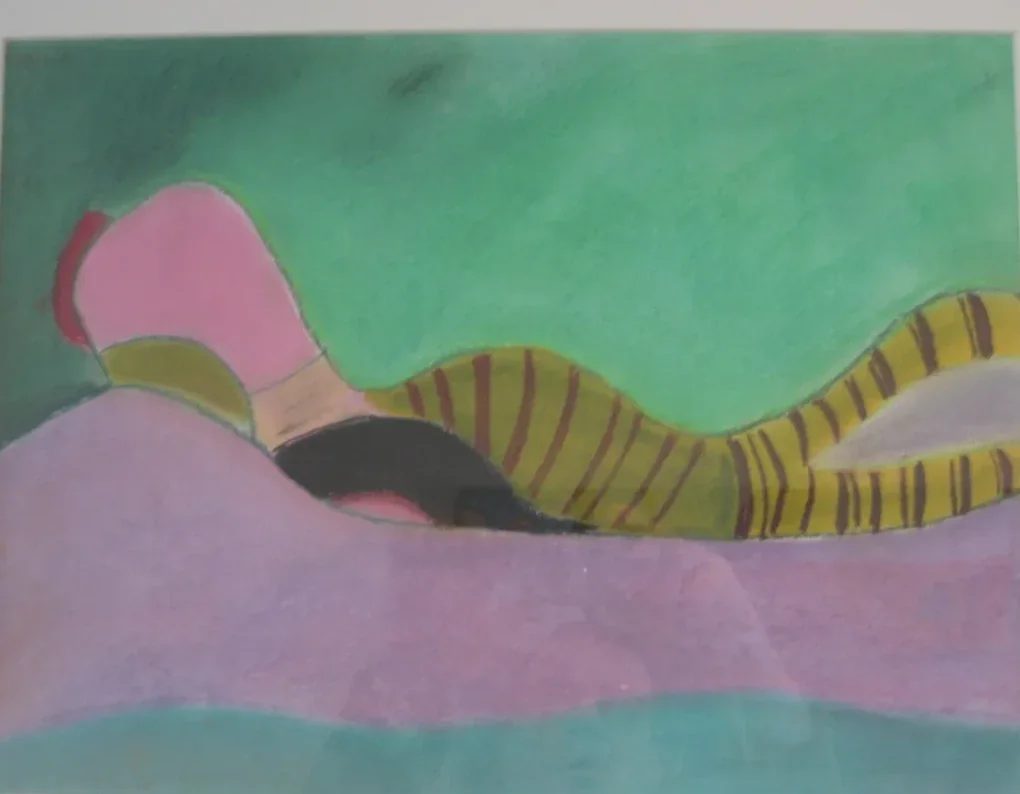 Human figures, EM-117 — Pastel on cardboard