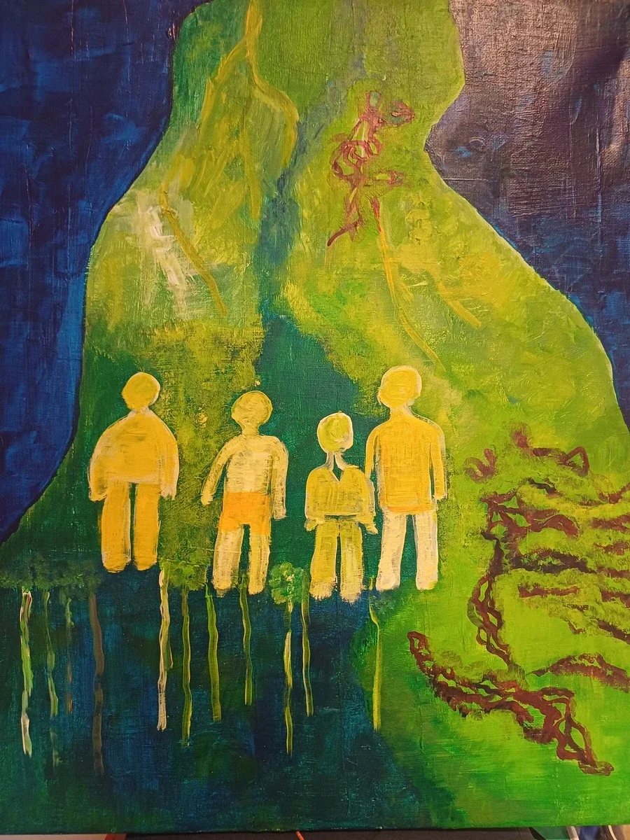 Human figures, EM-120 — Acrylic on canvas