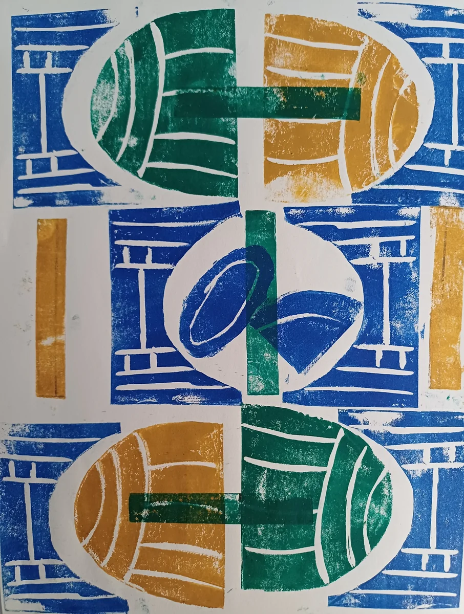 Prints — EM-130, Linocut print with ink on paper
